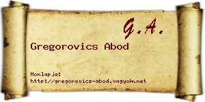Gregorovics Abod névjegykártya